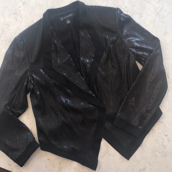 INC International Concepts Jackets & Blazers - INC black sequin tuxedo style jacket.